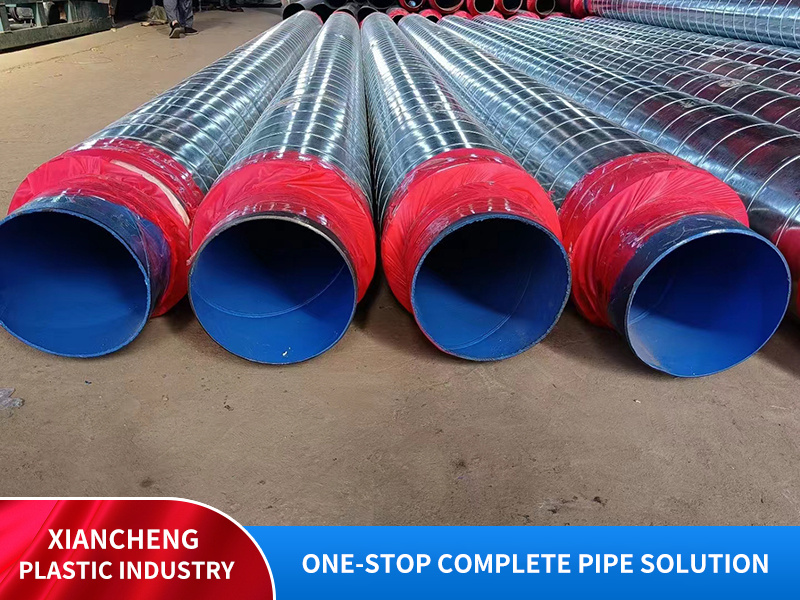 Outer iron sheet polyurethane insulated steel pipe