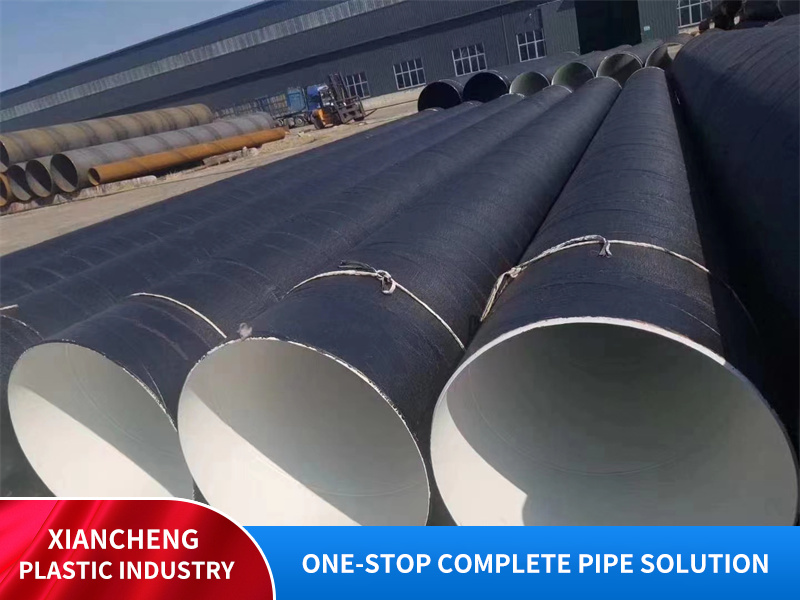 Steel pipe with outer oil coating, cloth wrapping, epoxy coal tar asphalt anti-corrosion and inner ipn8710 anti-corrosion