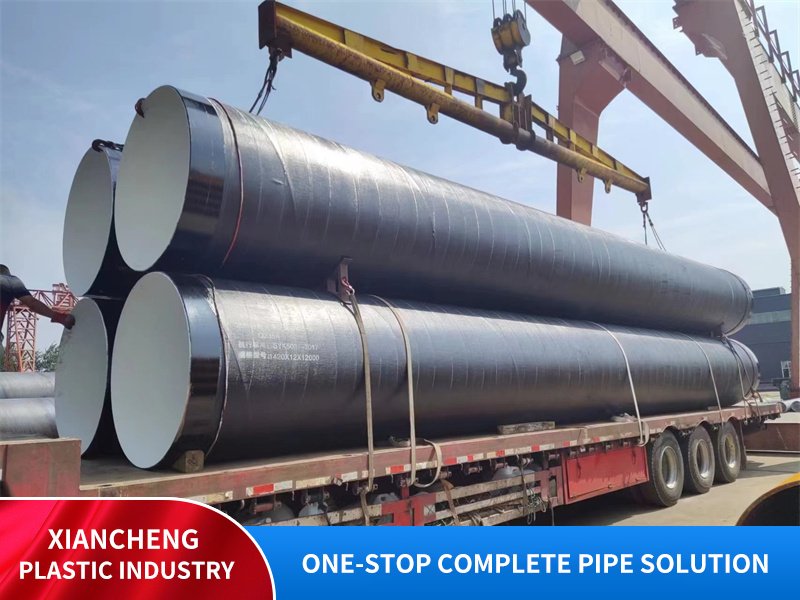 Steel pipe with outer oil coating, cloth wrapping, epoxy coal tar asphalt anti-corrosion and inner ipn8710 anti-corrosion